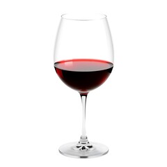 Wine Glass Isolated on Transparent Background with Red Wine