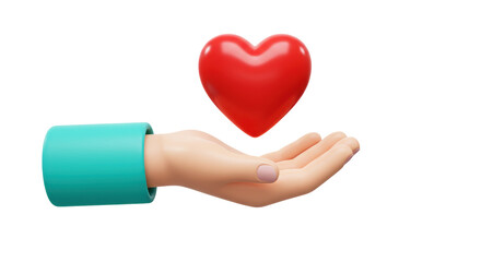 Obraz premium Isolated Hand Holding Heart