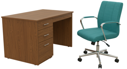 Isolated Desk and Chair