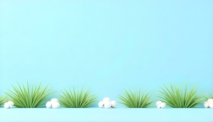 Obraz premium A minimalist background featuring a light blue gradient backdrop that transitions from a slightly darker shade at the top to a lighter hue towards the bottom