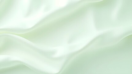 Obraz premium Gentle close-up of flowing, light green silk fabric with soft folds and subtle highlights, creating a luxurious and delicate texture