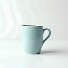 Fototapeta premium Minimalist Sky Blue Ceramic Mug – Elegant and Modern Design
