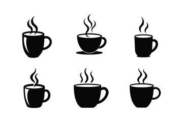 Coffee cup silhouette vector illustration  bundle 