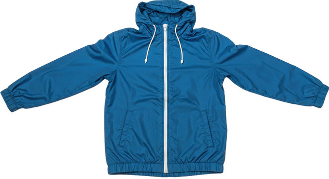Isolated Blue Rain Jacket