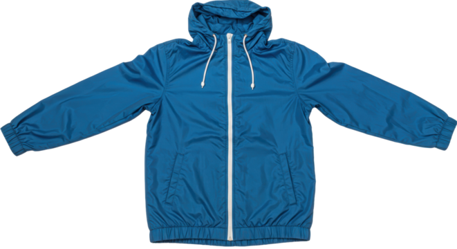 Isolated Blue Rain Jacket