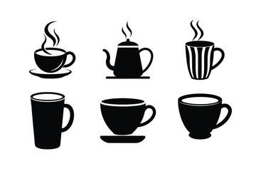 Coffee cup silhouette vector illustration  bundle 