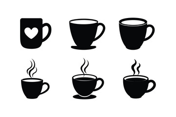 Coffee cup silhouette vector illustration  bundle 
