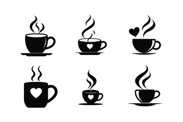 Coffee cup silhouette vector illustration  bundle 