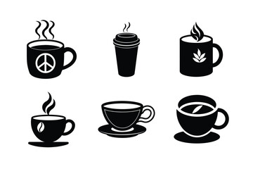 Coffee cup silhouette vector illustration  bundle 