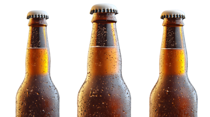 Detailed View of Frothy Beer Bottle for Professional Use in Marketing Materials