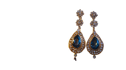 Exquisite Pair of Earrings Displayed on Elegant Table, Close-up Shot for Jewelry Marketing