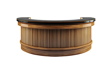 Elegant curved bar counter design isolated on transparent background