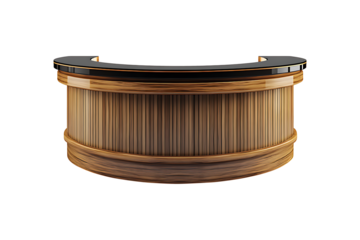 Elegant curved bar counter design isolated on transparent background