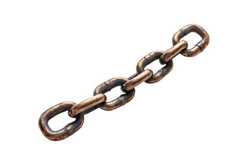 Obraz premium Horizontal metal chain piece isolated on transparent background