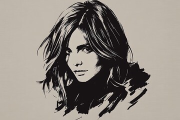 Fototapeta premium Woman Portrait, Monochrome Style
