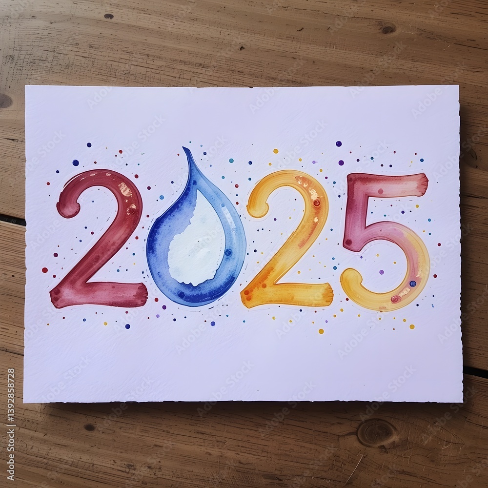 Fototapete 2025 숫자 아트 디자인 – 기호와 도형이 어우러진 미술적 표현(2025 vector number design – celebration-inspired symbolic art)