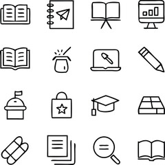 Learning Icon Pack Vector Art | Education, Study & Skill Development Line Icons