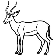 Minimalist Antelope Line Art Vector