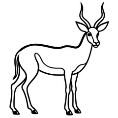 Minimalist Antelope Line Art Vector