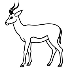 Minimalist Antelope Line Art Vector