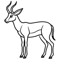 Minimalist Antelope Line Art Vector