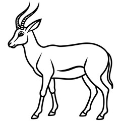 Minimalist Antelope Line Art Vector