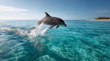 Fototapeta premium Generic Bottlenose Dolphin Overview Crystal-clear From