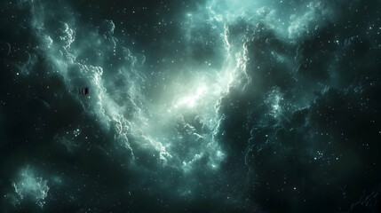 Obraz premium Deep Space Nebula, Cosmic Clouds, Stellar Glow