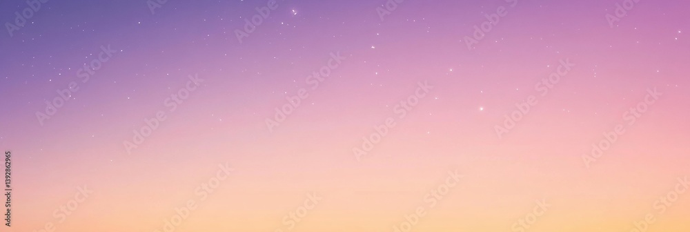 Poster dreamy sky gradient shifting from peach to lavender with scattered stars creates a perfect backgroun