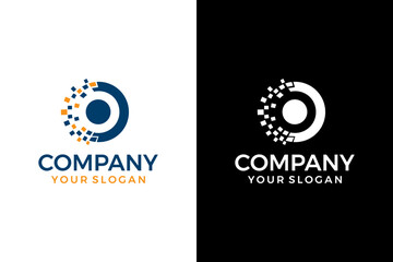 letter O tech logo design inspiration