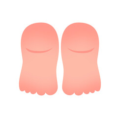 Simplified Cartoon Feet, Peachy Pink, Minimalist Design