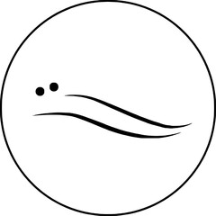 Artistic emblem with flowing lines 