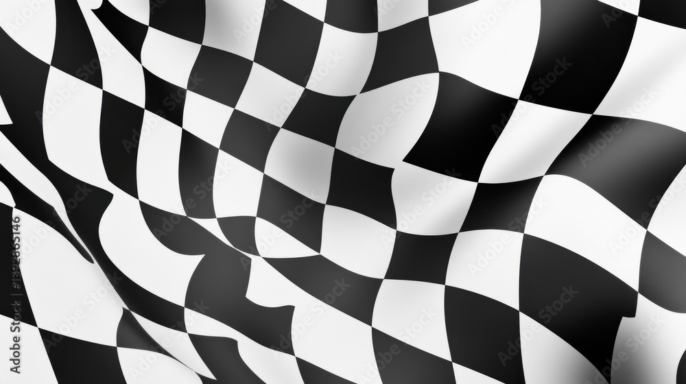 Poster Bold black and white diagonal stripes and checkerboard patterns create an eye-catching graphic design for artistic projects and backgrounds