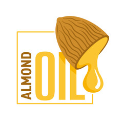 Almond Essential oil emblem in flat colors