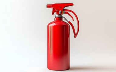 Obraz premium Red Fire Extinguisher on White Background