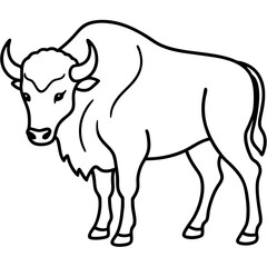 Minimalist Bison Line Art Vector Design