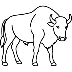 Minimalist Bison Line Art Vector Design