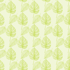 Modern Floral Seamless Pattern with Delicate Blue and Yellow Flowers