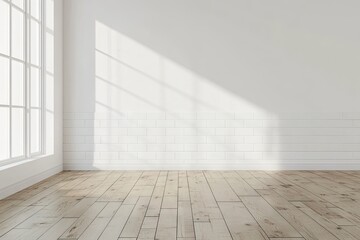 Empty room with sunlight streaming in