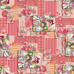 seamless pattern with colorful flowers