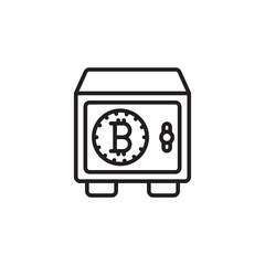 Safe with a Bitcoin symbol, representing secure cryptocurrency storage, digital asset protection, or Bitcoin security.