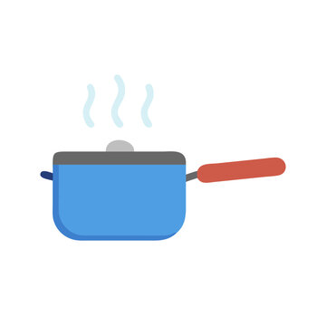 blue pot cooking with steam clip art preview