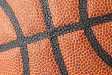Obraz premium Closeup of basketball textured background