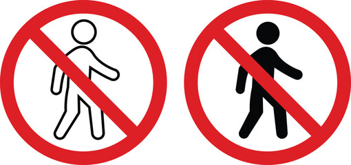 No entry prohibited sign icon set. Restriction public sign isolated on transparent background. Universally indicating restriction or prohibition symbols. Authorized personnel only notice sign vector.