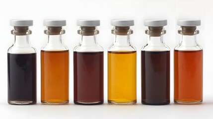 Refined Petroleum Products Displayed in Laboratory Glass Vials