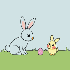 easter bunny with eggs