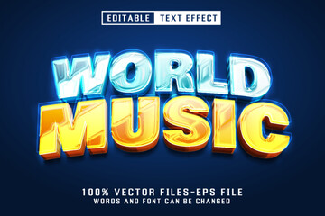 World Music 3d Text - Editable Text Effect