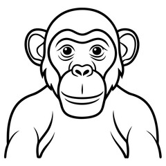 Minimalist Chimpanzee Line Art Vector