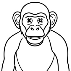 Minimalist Chimpanzee Line Art Vector
