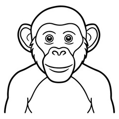Minimalist Chimpanzee Line Art Vector